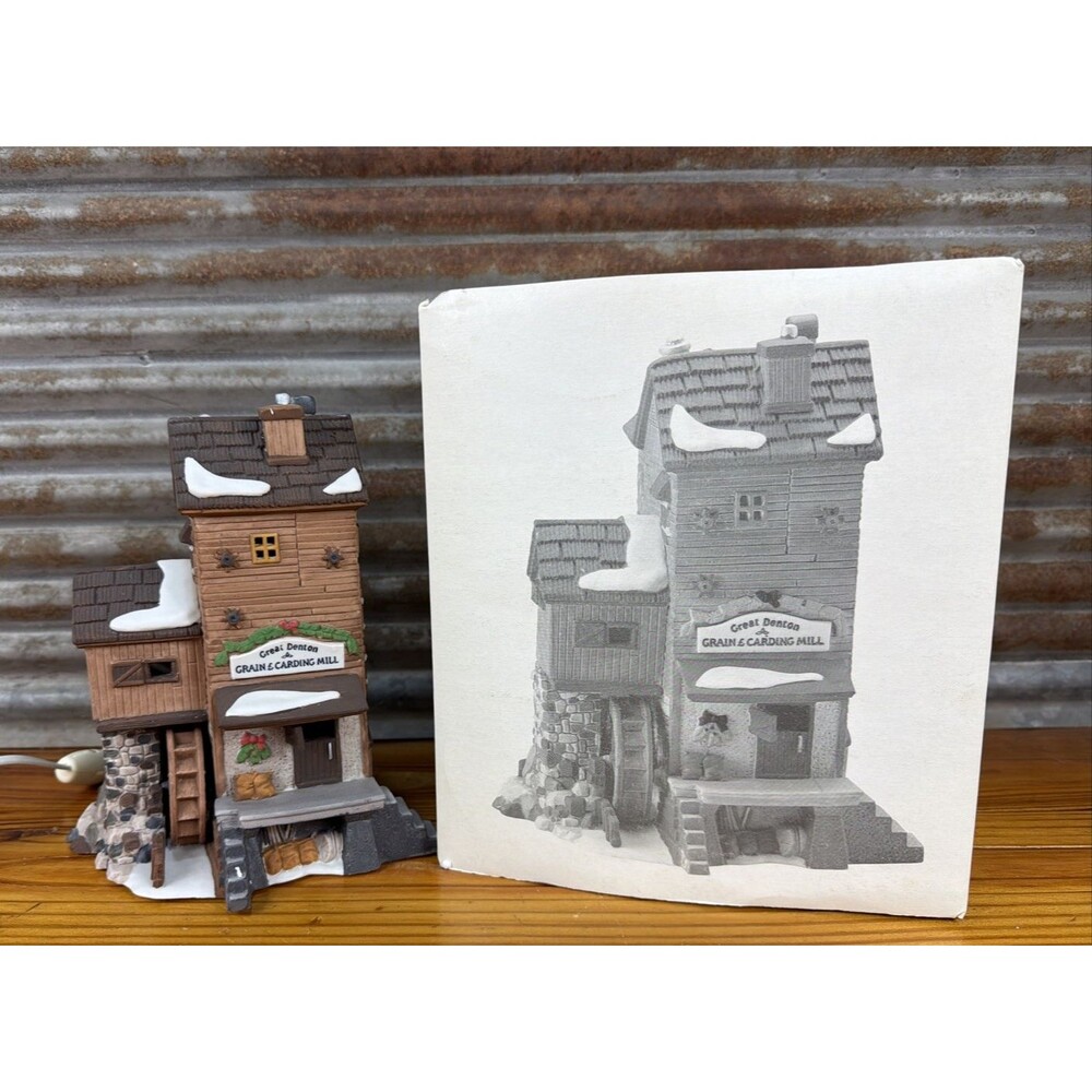 Dept 56 Dickens Village Great Denton Grain & Carding Mill Lighted Building & Box